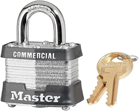 6 Pack Master Lock 3KA-0356 1-9/16" Wide Keyed Alike Commercial Grade Laminated Padlock with 3/4" Shackle Height - Keyed to 0356 Key Code