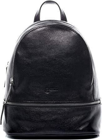 BACCINI Backpack DINA Large daybag knapsack Real Leather Rucksack Leather Bag Women´s Bag Black