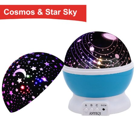 Sun And Star Lighting Lamp 4 LED Bead 360 Degree Romantic Room Rotating Cosmos Star Projector With 59 Inch USB Cable, Light Lamp Starry Moon Sky Night Projector Kid Bedroom Lamp for Christmas