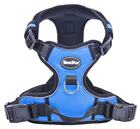 Best Front Range No-Pull Dog Harness. 3M Reflective Outdoor Adventure Pet Vest with Handle. 3 Stylish Colors and 5 Sizes