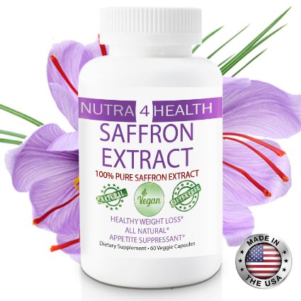88.25 mg Saffron Extract Capsules! 100% Natural & Pure , 60 Capsules, NON GMO, GLUTEN FREE, Weight Loss! Suppresses Appetite, Reduces Cravings, MONEY BACK GUARANTEE