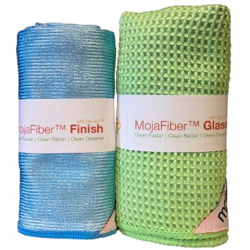 Best Glass Cleaning and Polishing Microfiber Combo Pack for Windows & Mirrors: Super Absorbent Waffle Weave Glass Cloth   Amazing Finish Cloth for a Perfect Shine