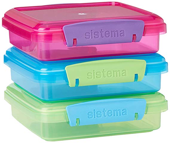 Sistema 41647 Lunch Collection Food Storage containers, Set of 3, Assorted