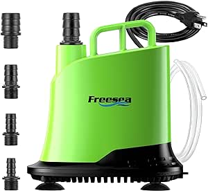 FREESEA Submersible Water Pump For Fountain: 700 GPH 40W Adjustable Small Sump Pump For Aquarium Pond Hydroponic