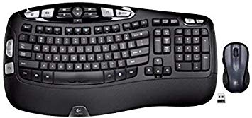 Logitech MK550 Wireless Wave Keyboard and Mouse Combo — Includes Keyboard and Mouse, Long Battery Life, Ergonomic Wave Design with Wireless Mouse (with Mouse)