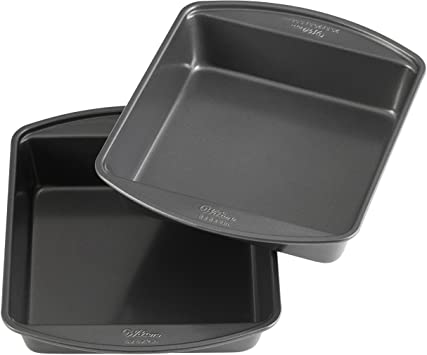 Wilton Perfect Results Premium Non-Stick 8-Inch Square Cake Pans, Set of 2