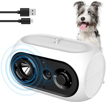 bubbacare Anti Aboiement Chien, Automatique Dispositif Anti-Aboiements Ultrasons, Rechargeable Anti-Aboiement Chien avec 3 Modes pour Intérieur Extérieur Petits Moyens Grands Chien