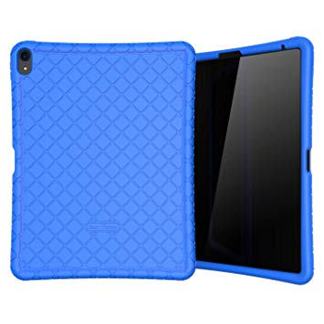 Bear Motion Silicon Case for iPad Pro 12.9 2018 Shockproof Silicone Protective Cover (Blue) NOT for 2017 Model (Does NOT Support Pencil 2 Charging)