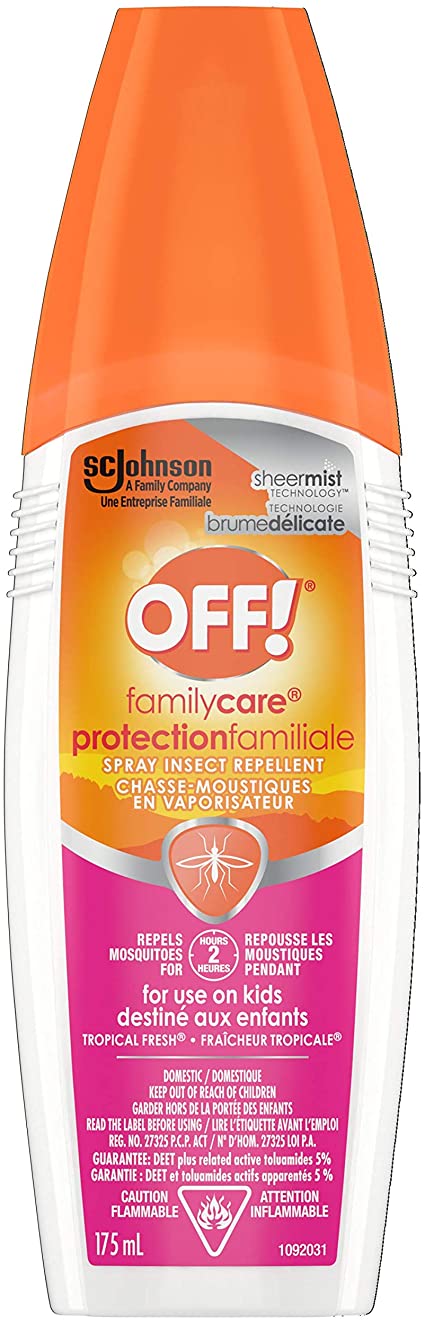 OFF! FamilyCare Spray Insect Repellent for Use on Kids, Tropical Fresh Scent, 175ml