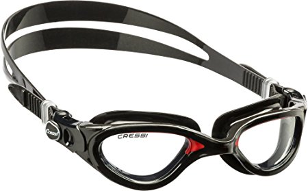 Cressi FLASH, Premium Swim Goggles for Advanced Swimmers [black/red] - Cressi: 100% Made in Italy Since 1946