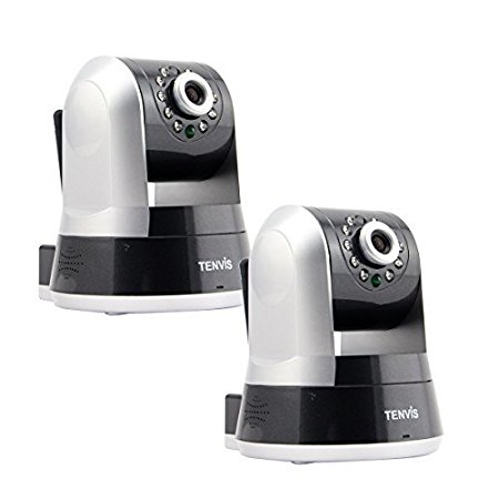 2pcs TENVIS TZ100 HD Wireless IP/Network Security Camera, Remote Live View, Capture Picture and Video Clip, Pan & Tilt, Plug&Play, with Two-Way Audio and Night Vision, Motion Detection (Silver)