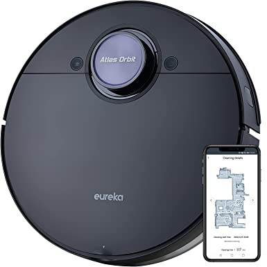 Eureka Atlas Orbit Robot Vacuum and Mop Combo,Strongest 4000Pa Suction, Wi-Fi Connected, Alexa and Google AssistantCompatible, 180 Mins Run Time, Smart Mapping Navigation for Any Surface,NER700