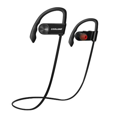 Bluetooth Headphones,COOLAND Bluetooth V4.1 Wireless Stereo Sports Headsets for Running Gym Exercise with Microphone for iPhone iPad Samsung and More (black)
