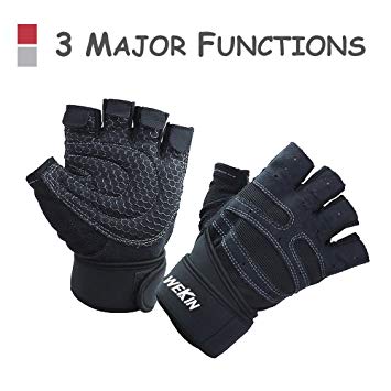 Professional Weightlifting Powerlifting Gloves with Thick Wrister Gives Good Protection for Wrist, NO Calluses in Fitness, and Anti-Slip in Exercise