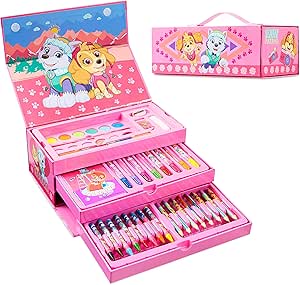 Paw Patrol Art Set, Colouring Sets for Children, Over 40 Art Supplies for Kids (Pink)