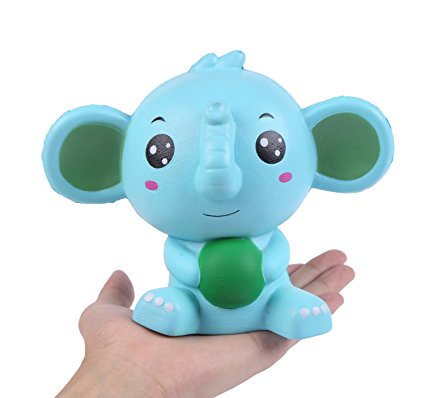 Aolige Jumbo Squishy Blue Elephant Kawaii Cream Scented Very Squishies Slow Rising Decompression Squeeze Toys