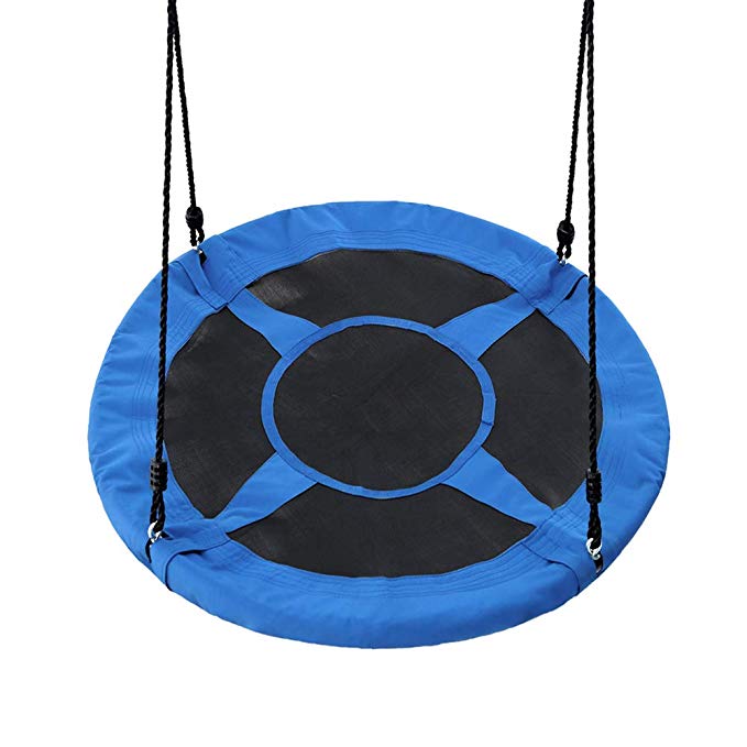 Moonooda Saucer/ Nest/ Round Swing, Large 40’’ Flying Tree Swing, 400lbs Weight Capacity, Blue