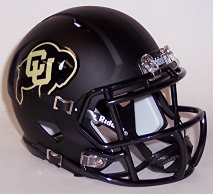 Colorado Buffaloes Black Matte Shell Riddell Speed Mini Football Helmet