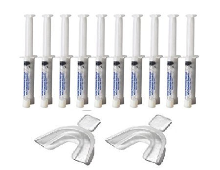 10 3ml Syringes Teeth Whitening 44% Carbamide Gel Tooth Whitener Bleach Professional Dental Kit by White Teeth Global (TM)