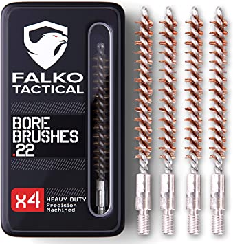 Gun Cleaning Brush Set - Bore Brush 223 - Metallic Storage Box Included - for 22 Caliber Pistol or Rifle, 22 Caliber Bore, 223 Gun Parts (Set of 4)