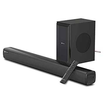 Portronics Pure Sound 101 Soundbar with Wired Woofer 120W 2.1 Channel I Bluetooth V5.0 I HD Sound I Multiple Connectivity Modes (Black)