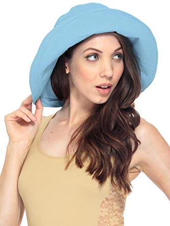 Lullaby Women UPF50  Summer Beach Hat Wide Brim Foldable Sun Bucket Hat