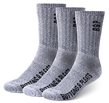 Buttons and Pleats Wool Hiking Socks Outdoor Trail Crew Socks 3 Pairs