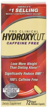 Hydroxycut Pro Clinical- 100 Caffeine Free 72 Rapid-Release Caplets PACK of 2
