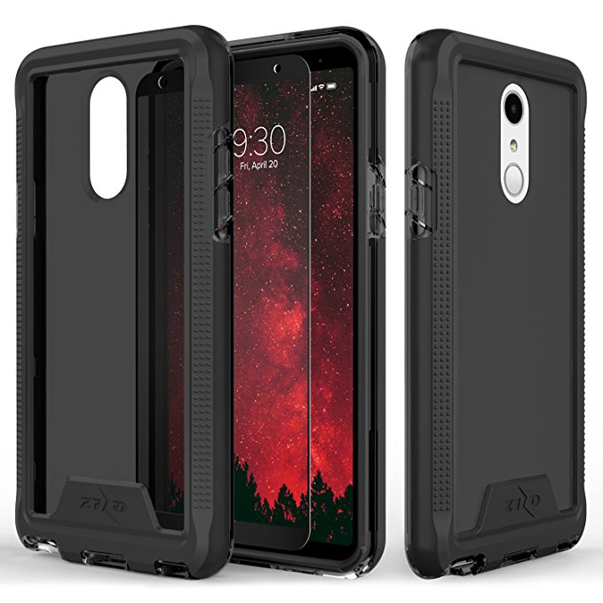 Zizo ION Series compatible with LG Stylo 4 Case Military Grade Drop Tested with Tempered Glass Screen Protector BLACK SMOKE