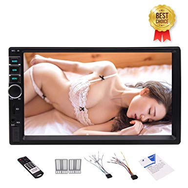 EINCAR 7 inch Capacitive Multi-Touch Screen MP5 Player Double 2 Din Car Stereo Auto Video in Dash FM Radio Audio Car Deck Headunit Support FM/SD/USB/Aux Touch Screen/Bluetooth