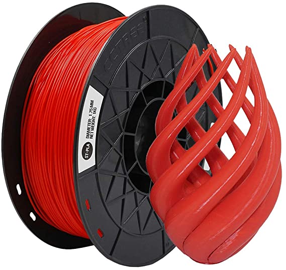 CCTREE ST-PLA (PLA ) 3D Printer Filament 1.75mm Accuracy  /- 0.03 mm 1kg Spool (2.2lbs) for Creality Ender 3/Ender 3 Pro,CR-10S/CR-10S Pro Red