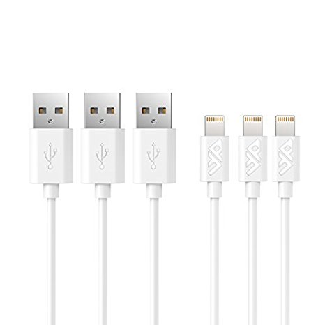 Lightning to USB Cable, Apple MFI Certified Iphone 6 Charge Cable Sync Data&Charging for Iphone 6 Plus/6s/6s Plus/Ipad/Ipod 3.3ft 1m 3pack White