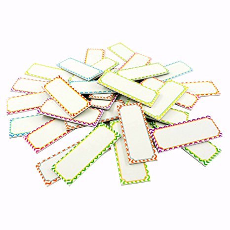 Magnetic dry erase Labels Name Plates white board 32 Labels 8 Colors,3.2" x1.2"