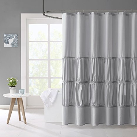 Mizone MZ70-452 Mirimar Microfiber Shower Curtain, 72 x 72", Grey