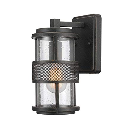 Globe Electric 44100 Bronson Outdoor Wall Sconce, Dark Bronze