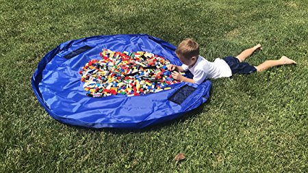 Large 60 inch Toy Mat & Storage Bag - Lightweight, Easy Close, Portable, Sturdy. - Great for Backyard, Beach, Playdate, Pool. Organized in seconds.
