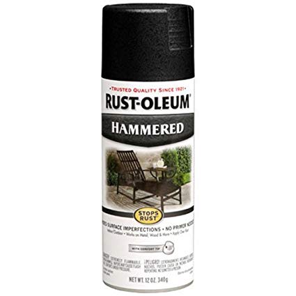 Rust-Oleum 7215830 Hammered Metal Finish Spray, Black, 12-Ounce