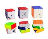 D-FantiX Cyclone Boys Bundle Speed Cube 2x2 3x3 4x4 Stickerless Smooth Magic Cube Puzzles Toy Pack of 3