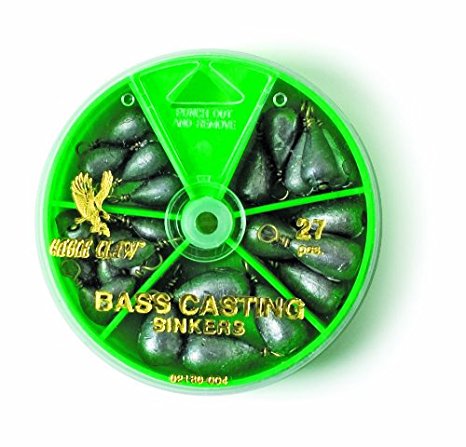 Eagle Claw Bass Casting Sinker Assortment, 27 Piece (Silver)
