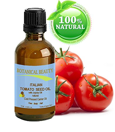 ITALIAN TOMATO SEED OIL 100% Natural/Cold Pressed Carrier Oil. For Face, Body, Lip, and Hair. 0.33fl oz - 10ml. "one of the richest natural sources of lycopene, lutein, zeaxanthin, phtosterols and minerals."