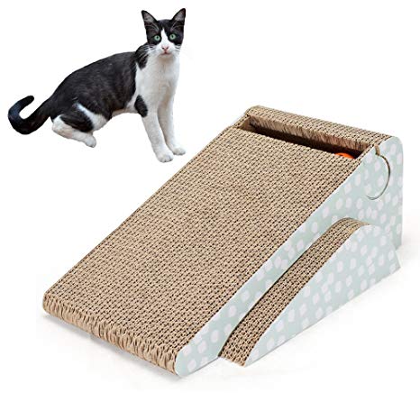 PetEnjoy Cat Scratching Post Kitty Scratch Pad Pet Scratcher Cardboard Lounge Bed Puppy Dog Toys with Cat Bell