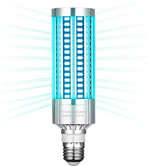UV Germicidal Lamp LED Metal UVA Light Bulb 60W E26/E27 Base 2020 Newest Version