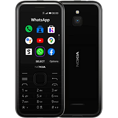 Nokia 8000 4G/LTE, 4GB, Snapdragon 210, Dual Sim (Onyx Black)