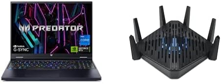 Acer Predator Helios 16 Laptop | Core i7-13700HX | RTX 4060 | 16" G-SYNC Display | 16GB DDR5 | 1TB Gen 4 SSD | Killer Wi-Fi 6E | PH16-71-74UU with Predator Connect W6 Wi-Fi 6E Gaming Router