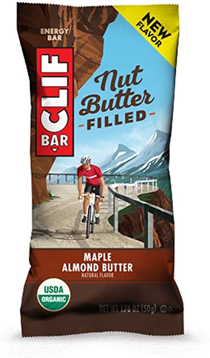 Clif Nut Butter Filled - Organic Snack Bars - Maple Almond Butter Flavor - (1.76 Ounce Protein Snack Bars, 12 Count)