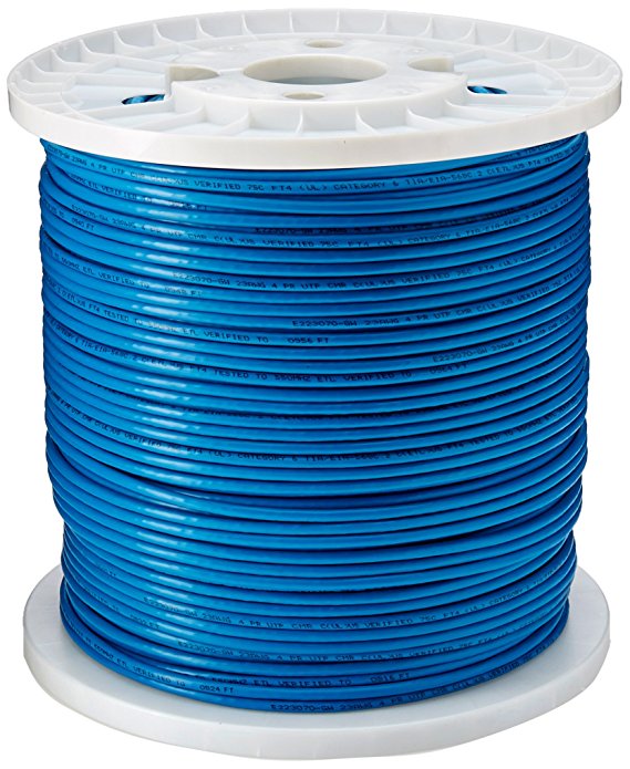 Tripp Lite Cat6 Gigabit Bulk Solid PVC Cable Blue, 1000-ft.(N222-01K-BL)