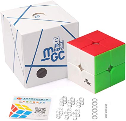 D-FantiX YJ MGC 2x2 Speed Cube Stickerless YJ MGC Magnetic 2x2x2 Puzzle Cube Toy