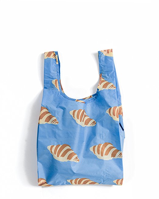 BAGGU Standard Reusable Shopping Bag, Eco-friendly Ripstop Nylon Foldable Grocery Tote, Croissant