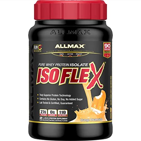 ALLMAX Nutrition - ISOFLEX - 100% Ultra-Pure Whey Protein Isolate - Orange Dreamsicle - 2 Pound