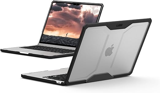 Urban Armor Gear Plyo Case for Apple MacBook Air 13 Inch (M2-2022) Case [US Military Standard Drop Proof Protective Case, Free Access to All Ports] Ice/Black (Transparent)